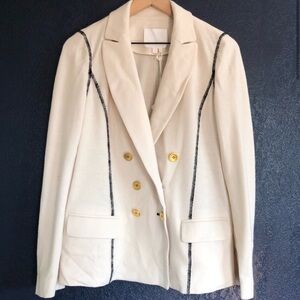 Base Mark Cream Wool Blazer Jacket